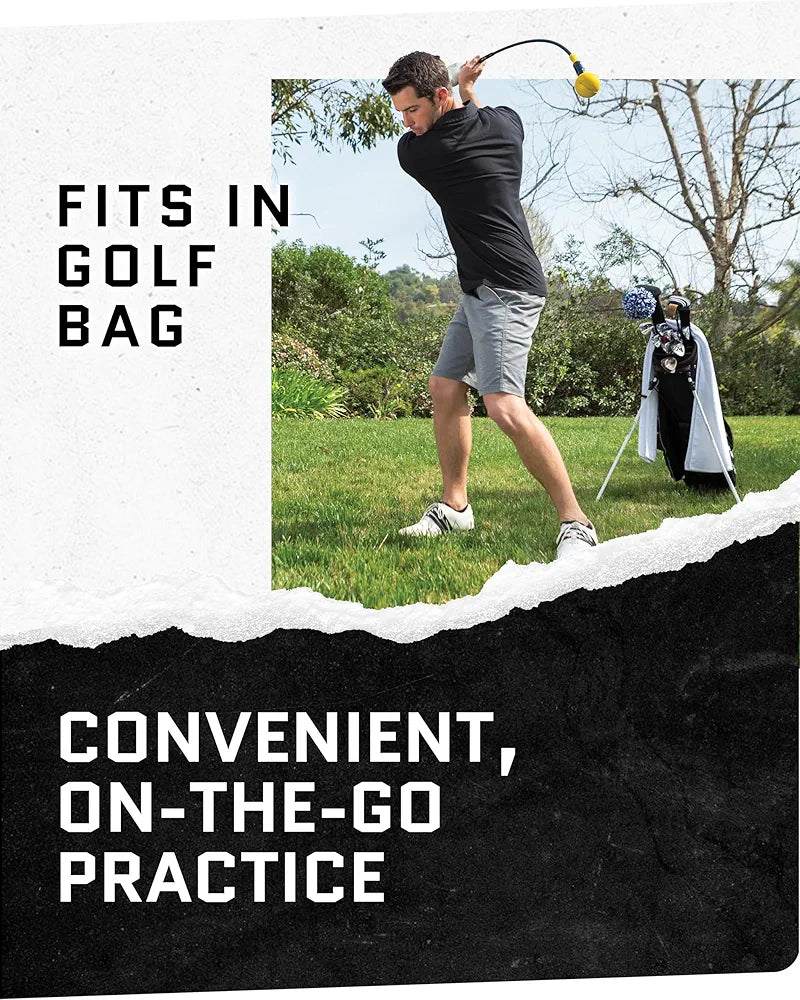 SKLZ Gold Flex Golf Swing Trainer and Warm-Up Stick - Essential Golf Accessories for Golfers, 48"/40” Golf Equipment for Distance, Balance Building, Power & Grip Training, Portable & Course-Legal