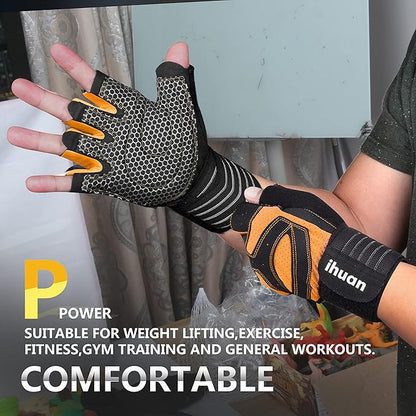 ihuan Ventilated Weight Lifting Gym Workout Gloves