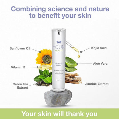 YOUN Beauty Sun Spots Skin Care Set by Holistic Plastic Surgeon Dr. Anthony Youn – Facial Skincare Bundle Includes Retinol Moisturizer, Brightening Face Cream & Advanced Wash-Off Exfoliating Cream