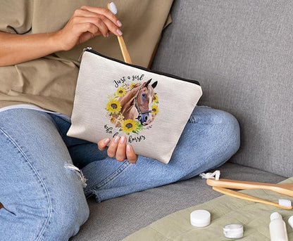 Horse Gifts - Animal Makeup Bag for Horse Lovers