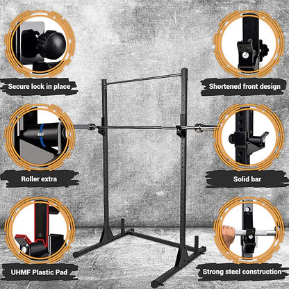 Yes4All Power Rack J-Hooks & Attachments – Heavy Duty Barbell Holders Compatible with 2x2 & 3x3 Power Racks for Home Gym