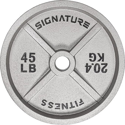 Signature Fitness Deep Dish 2-Inch Olympic Cast Iron