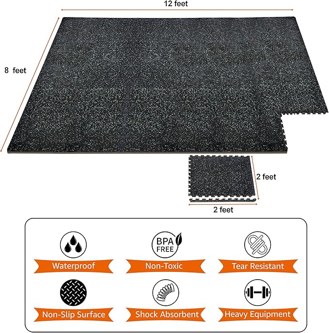 Sivan Fitness 1/2" Thick Rubber Top High-Density EVA