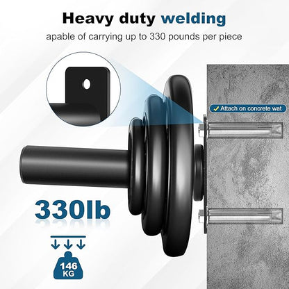 Weight Plate Holder, Wall Mounted Weight Rack Storage for Olympic Weight Plate,Home Gym Organizer