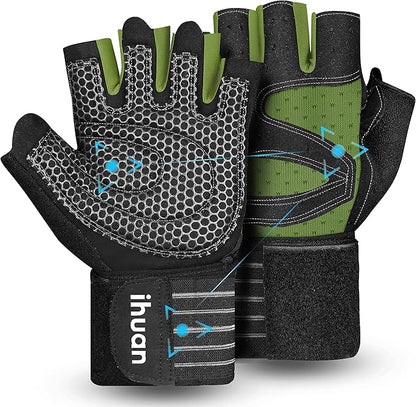 ihuan Ventilated Weight Lifting Gym Workout Gloves