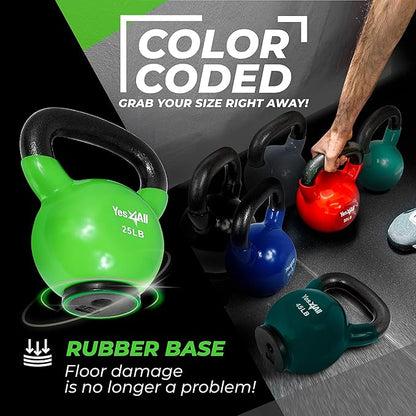 Yes4All Kettlebells Rubber Base (10-65 lbs)