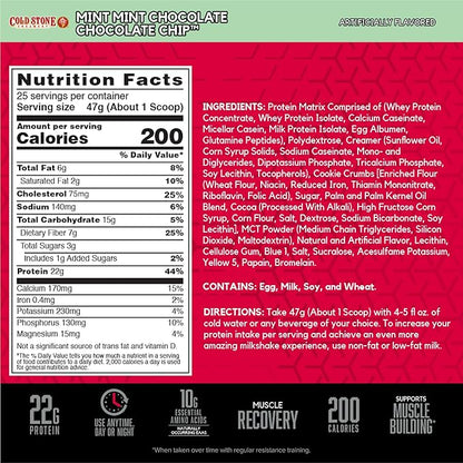 BSN Syntha-6 Whey Protein Powder, Cold Stone Creamery- Mint Mint Chocolate Chocolate Chip Flavor, Micellar Casein, Milk Protein Isolate Powder, 25 Servings