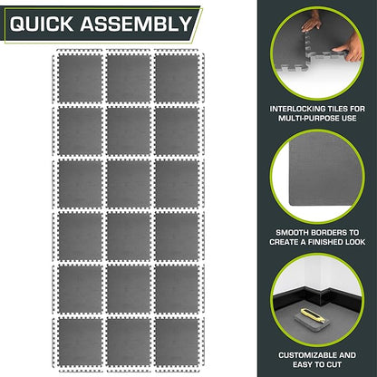 ProsourceFit Extra Thick Puzzle Exercise Mat ¾” and 1"