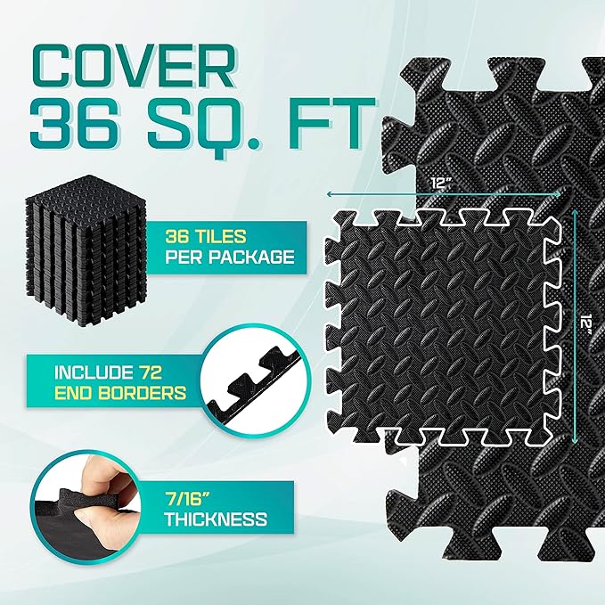 Yes4All 12, 16, 36 SQ. FT Puzzle/Interlocking Exercise