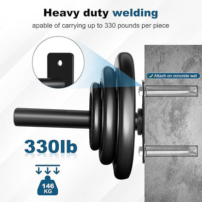 Weight Plate Holder, Wall Mounted Weight Rack Storage for Olympic Weight Plate,Home Gym Organizer
