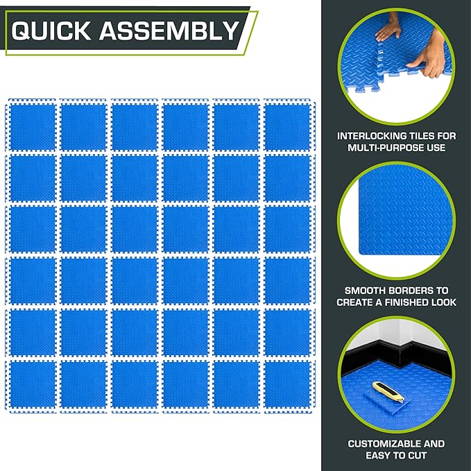 ProsourceFit Puzzle Exercise Mat Â½ in