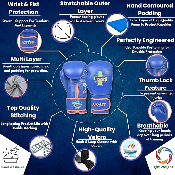 Boxing Gloves for Men & Women Professional Workout Gloves for Sparring, Heavy Bag Training - Muay Thai Focus Mitts Punching Bag Ideal for MMA & Kickboxing Gloves