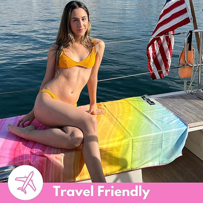 ECCOSOPHY Microfiber Beach Towel - Sand Free Towels 71x35 in