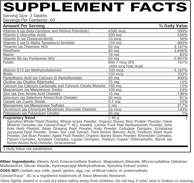 Life's Fortune Multivitamin All Natural Energy Source Supplying Whole Food Concentrates, Antioxidants, Amino Acids, Enzymes, Trace Minerals & More (90 Count (Pack of 1))