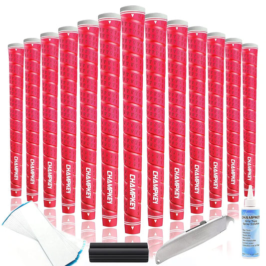 CHAMPKEY WRAP-Y Rubber Golf Grips 13 Pack Come with All Repair Kits - High Feedback and Traction Golf Club Grips