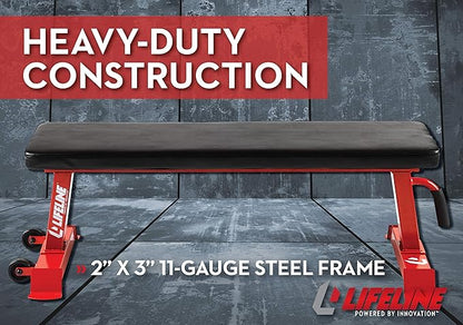 Lifeline Flat Weight Bench Heavy Duty 11-Gauge Steel