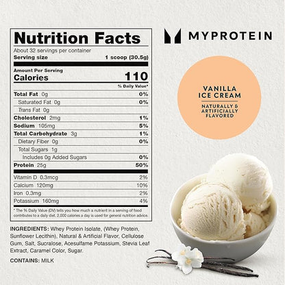 Myprotein Impact Whey Isolate Protein, Vanilla, 2.2 Pound (Pack of 1)