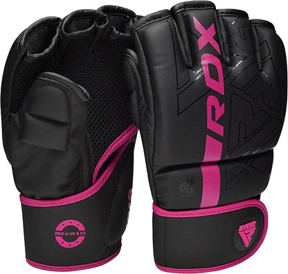 RDX MMA Gloves Grappling Sparring, Pre-Curved Mixed Martial Arts Mitts Men Women Boxing Gloves, Maya Hide Leather Kara Cage Fighting Workout, Combat Sports Training, Muay Thai, Punching Bag Kickboxing