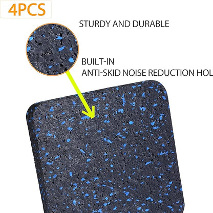 Treadmill Mat Pads 3.94" x 3.94" x 0.5" (4 (4 PCS)
