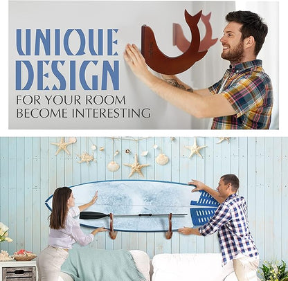 Yes4All Heavy Duty Steel Wall Mount Paddle Board Racks, Surfboard Holder, Suitable for Both Indoor and Outdoor Storage