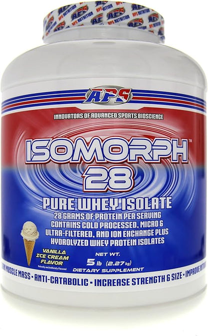 APS Nutrition Isomorph Protein Powder Supplement | Whey Protein Isolate | Ultra- Filtered | 28g Protein |Vanilla Ice Cream, 5 Pound (Pack of 1)