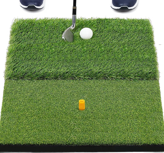 SAPLIZE Foldable Heavy-Duty Golf Hitting Mat, Practice Mat with 10mm EVA Rubber Backing, Larger Size for Indoor/Outdoor Swing and Chipping Practice, Anti-Deformation