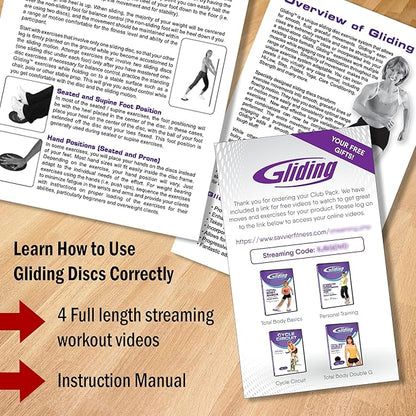 Gliding Discs for Working Out - Exercise Sliders 1 Pair, 4 Streaming