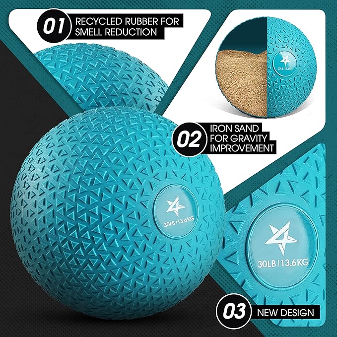 Yes4All Upgraded Fitness Slam Medicine Ball Triangle 30lbs