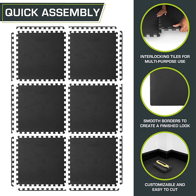ProsourceFit Extra Thick Puzzle Exercise Mat ¾” and 1"