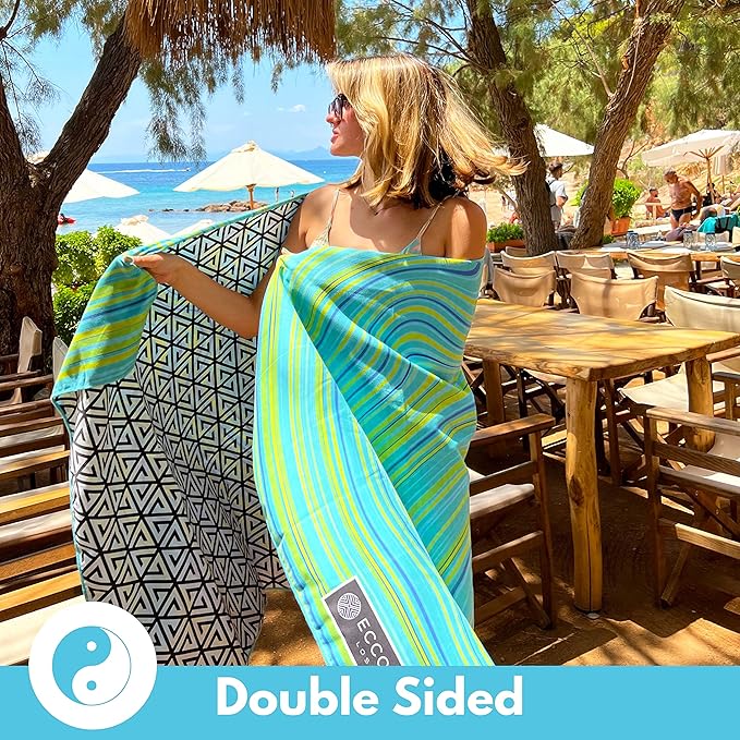 ECCOSOPHY Microfiber Beach Towel - Sand Free Towels 71x35 in