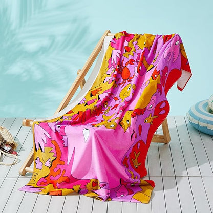 Bedsure U Series 100% Cotton Beach Towel 35"x70"