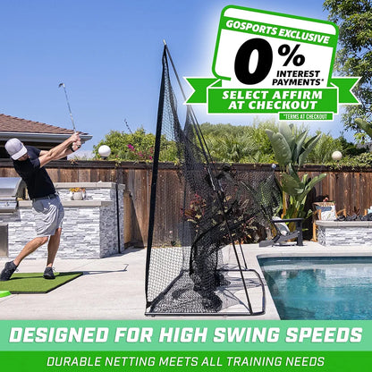 GoSports Golf Practice Hitting Net - Choose Between Huge 10 x 7 ft or 7 x 7 ft Nets - Personal Driving Range for Indoor or Outdoor Use - Designed by Golfers for Golfers