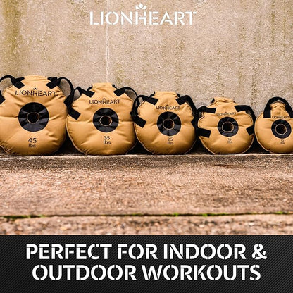 Lionheart Sand Weight Plates 10, 15, 15, 25, 25, 35, 35, 45 45 lb 2 Unfilled