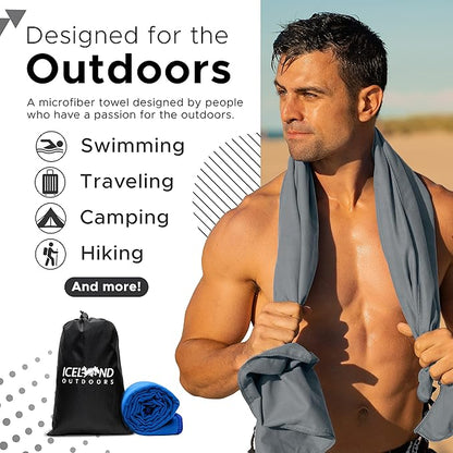 Quick Dry Towel Travel Towel Fast Drying Lightweight 2 Pack