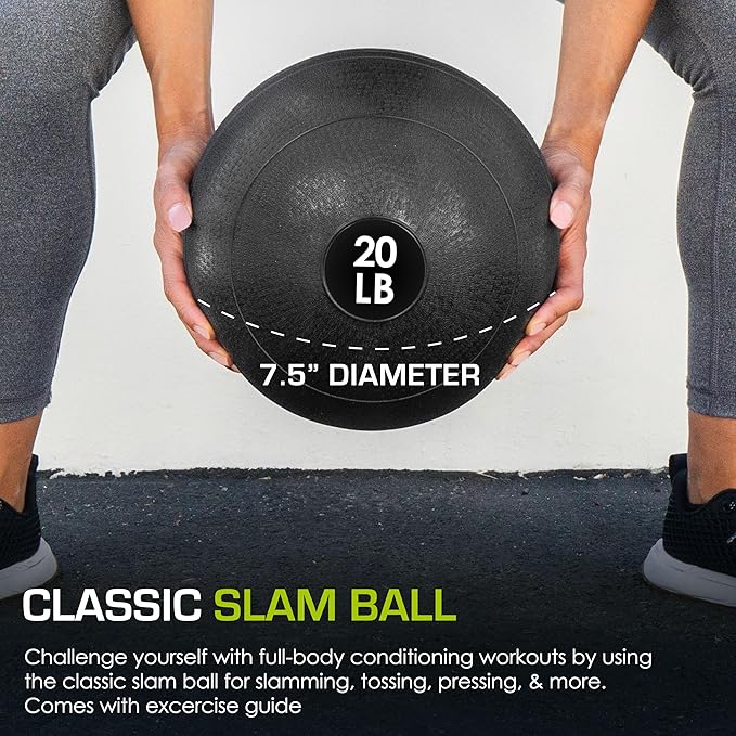 ProsourceFit Slam Medicine Balls 5 10, 15, 15, 20, 20, 25, 25, 30, 30, 50lbs 50lbs Smooth