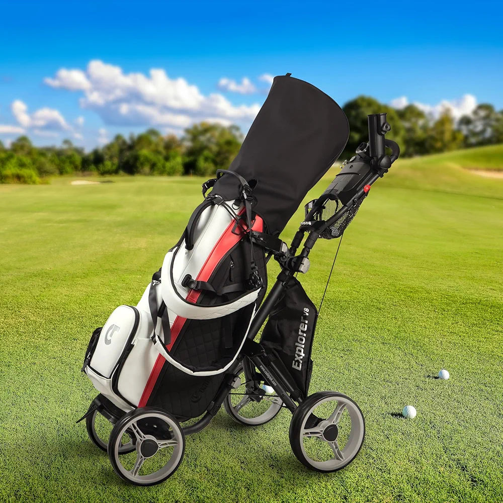 CaddyTek Explorer V8 - SuperLite 4 Wheel Golf Push Cart, Explorer Version 8