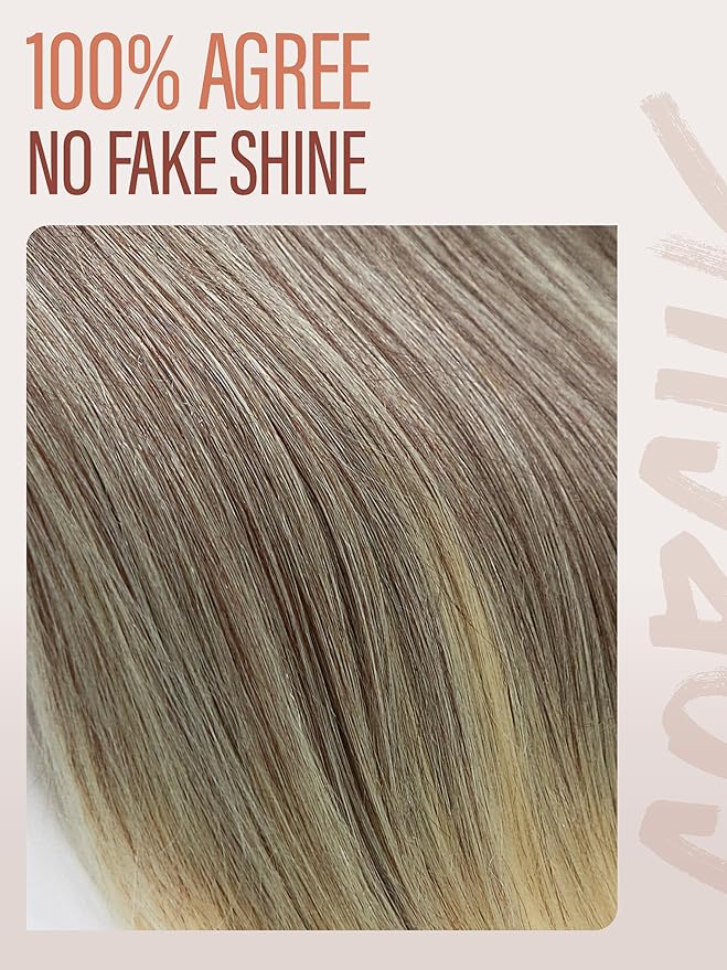 GORGIUS Straight Glueless Wig with Bangs Ash Brown to Blonde Layered Hair Ready-to-Go Synthetic Bang Wigs with Realistic Scalp 24 Inch