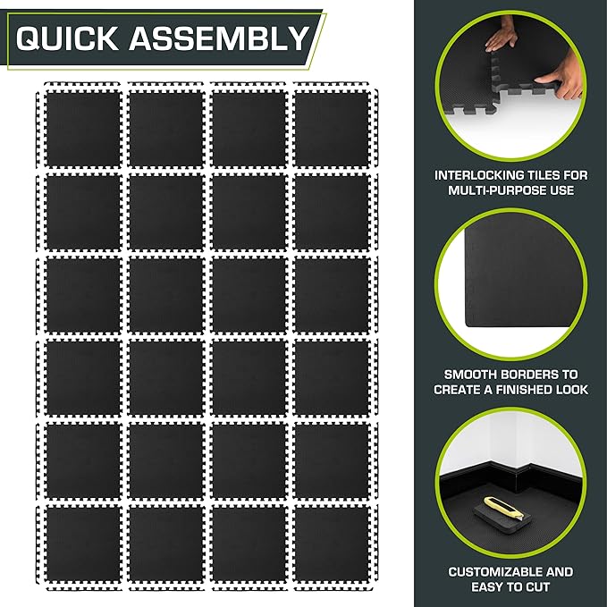 ProsourceFit Extra Thick Puzzle Exercise Mat ¾” and 1"