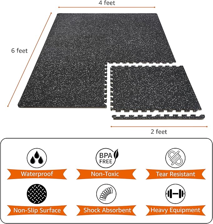 Sivan Fitness 1/2" Thick Rubber Top High-Density EVA