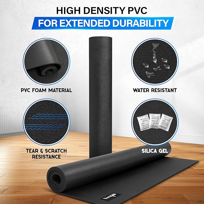 YES4ALL Large Exercise Mat for Home Gym, 6'x4'x7mm Thicker Foam Fitness Workout Mats, Gym Flooring for Cardio, Shoe-Friendly