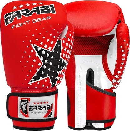 Farai Kids Boxing Gloves 6-oz Kickboxing Muay Thai Training MMA Sparring Gloves, Best Gloves for Training on Punching Bag, Focus Pads Practice