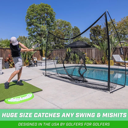 GoSports Golf Practice Hitting Net - Choose Between Huge 10 x 7 ft or 7 x 7 ft Nets - Personal Driving Range for Indoor or Outdoor Use - Designed by Golfers for Golfers