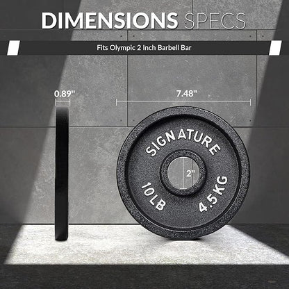 Deep Dish 2-Inch Olympic Cast Iron Weight Plates with E-Coating