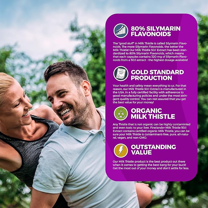 FineLand MILK THISTLE SILYMARIN Extract 50:1, Max Strength 20,000mg Eq Per Capsule, Liver Cleanse Detox, Liver Health Support Supplement, Antioxidant,120 Veggie Caps, 4 Months’ Supply, Vegan, Natural.