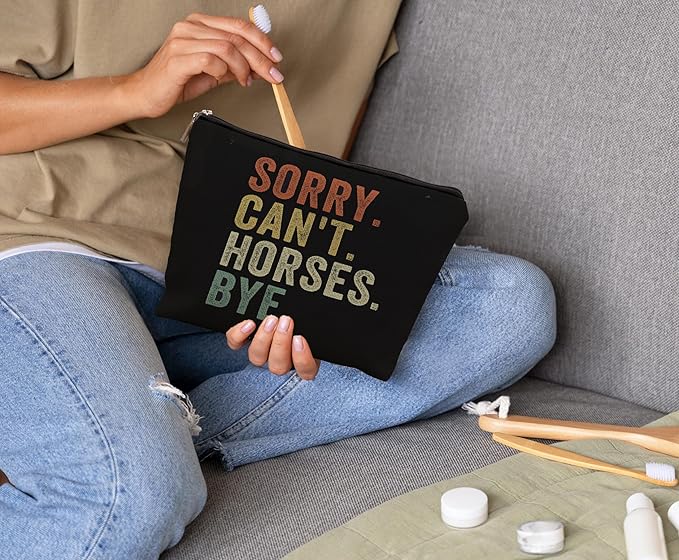 Horse Lover Cowgirl Rodeo Makeup Bag - Funny Gifts For Horse Lovers