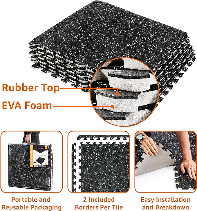 Sivan Fitness 1/2" Thick Rubber Top High-Density EVA