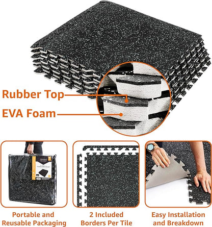Sivan Fitness 1/2" Thick Rubber Top High-Density EVA