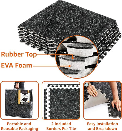 Sivan Fitness 1/2" Thick Rubber Top High-Density EVA