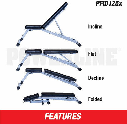 Body-Solid Powerline (PFID125X) Folding Bench - 7-Position Adjustable