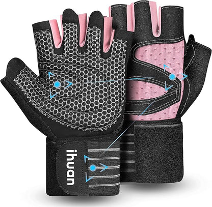 ihuan Ventilated Weight Lifting Gym Workout Gloves